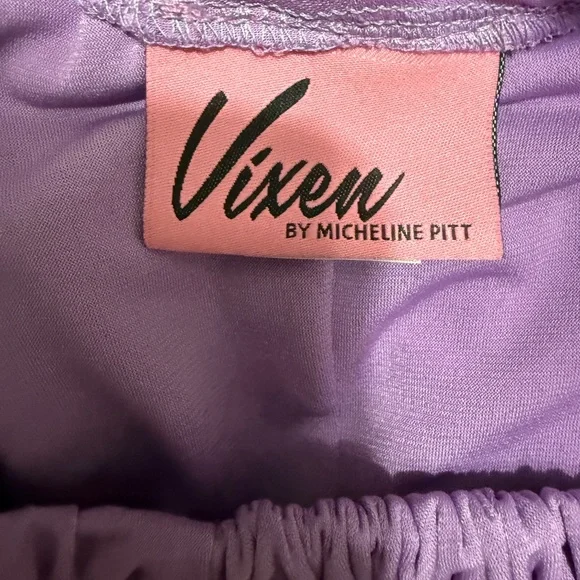 Vixen by Micheline Pitt Lavender Off-Shoulder Blouse - Picture 4 of 4